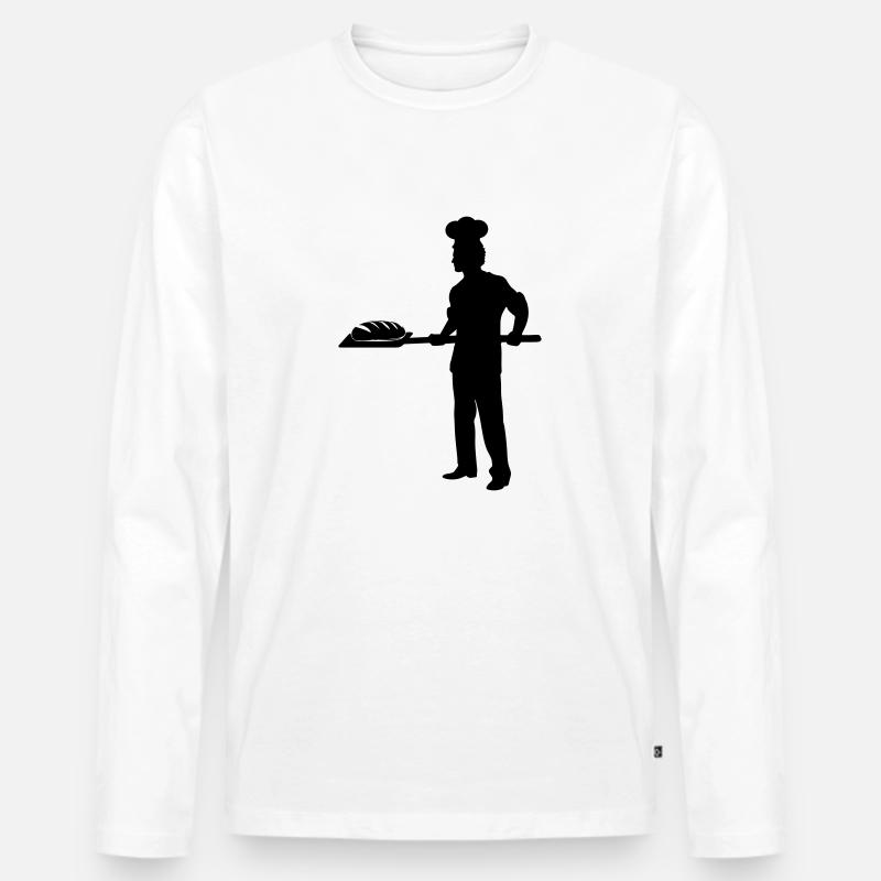 Bäcker - Männer Premium Bio Langarmshirt - Weiß