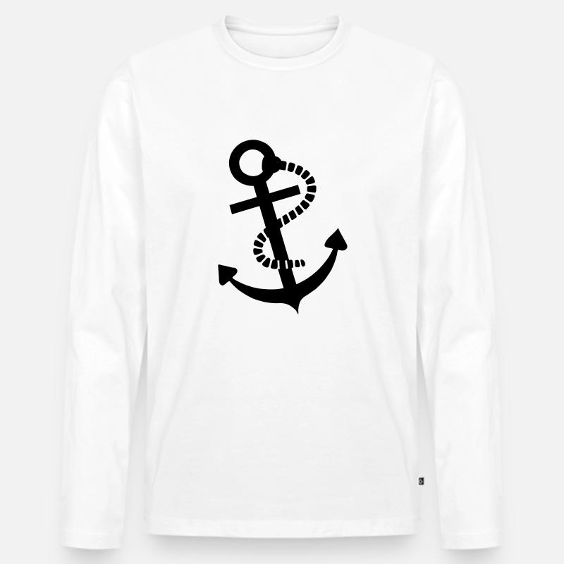 Anker - Männer Premium Bio Langarmshirt - Weiß