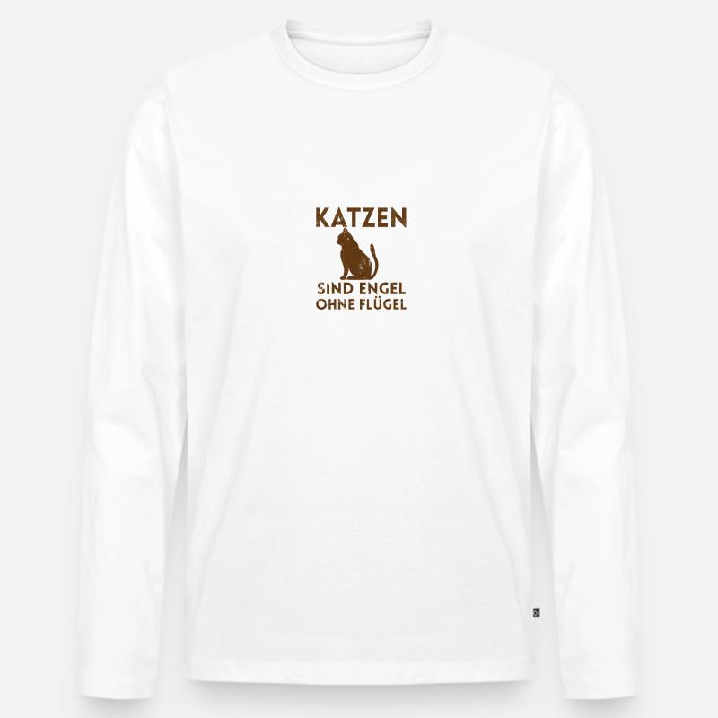 Katzenfreunde Katze - Männer Premium Bio Langarmshirt - Weiß
