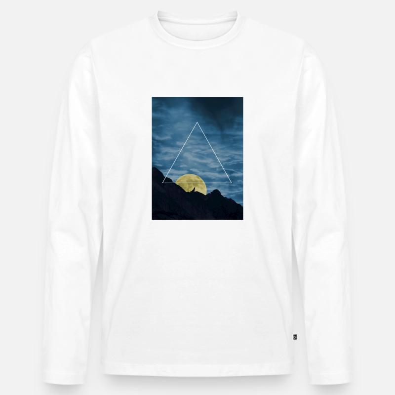 wolf-triangle - Männer Premium Bio Langarmshirt - Weiß