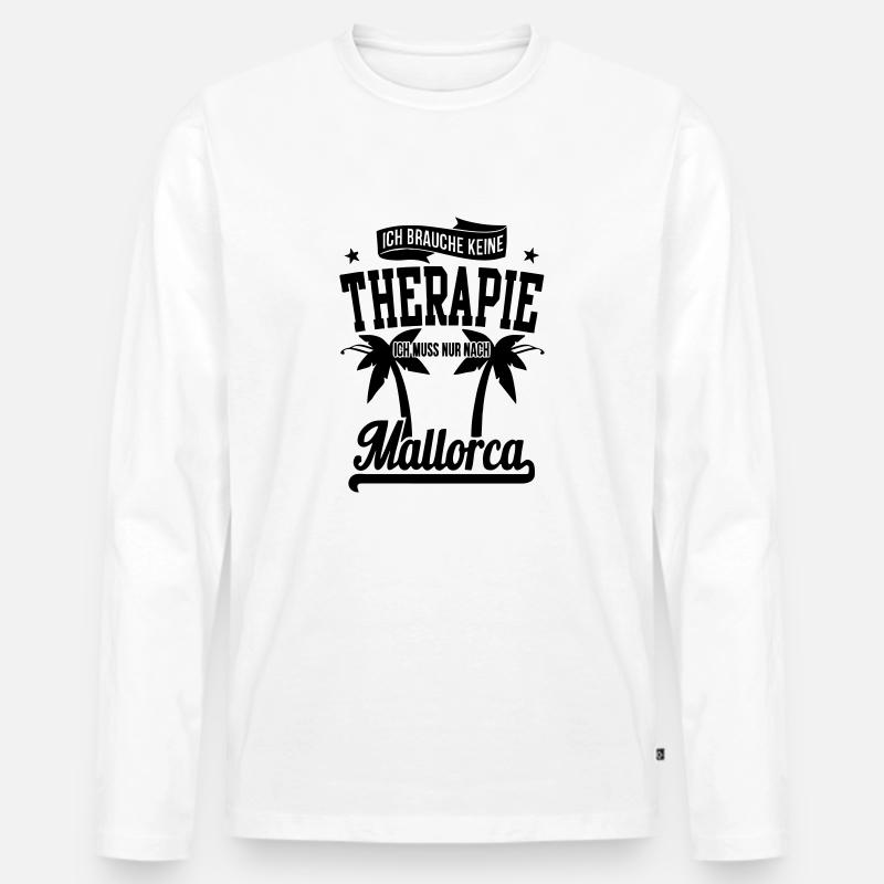Mallorca - Männer Premium Bio Langarmshirt - Weiß