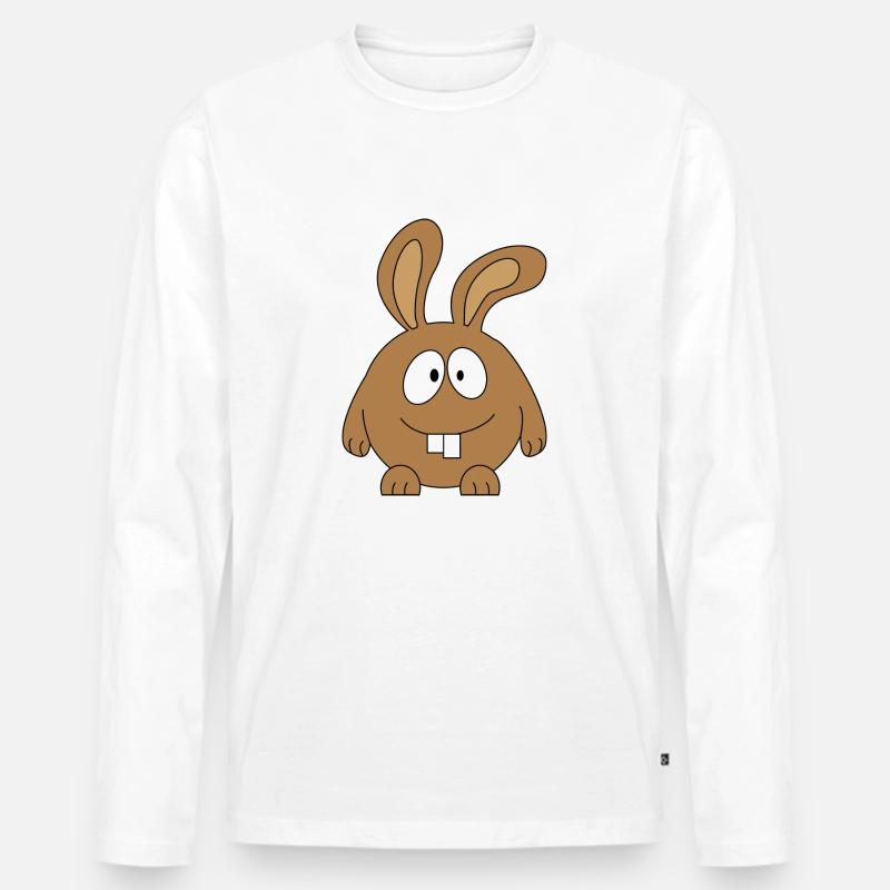 pummeliger_hase - Männer Premium Bio Langarmshirt - Weiß