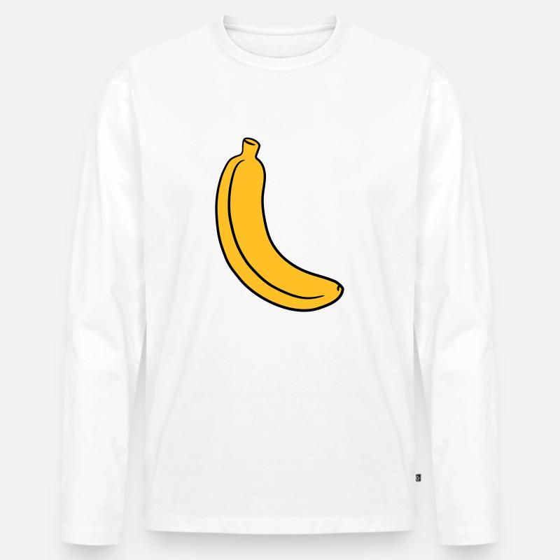 banane - Männer Premium Bio Langarmshirt - Weiß