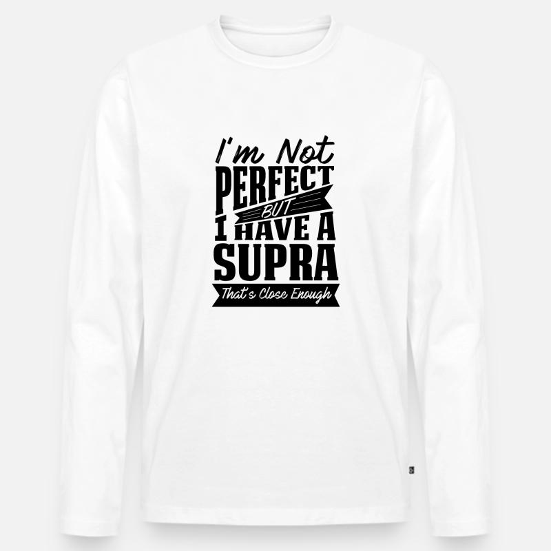 PERFEKT MIT SUPRA B - Männer Premium Bio Langarmshirt - Weiß