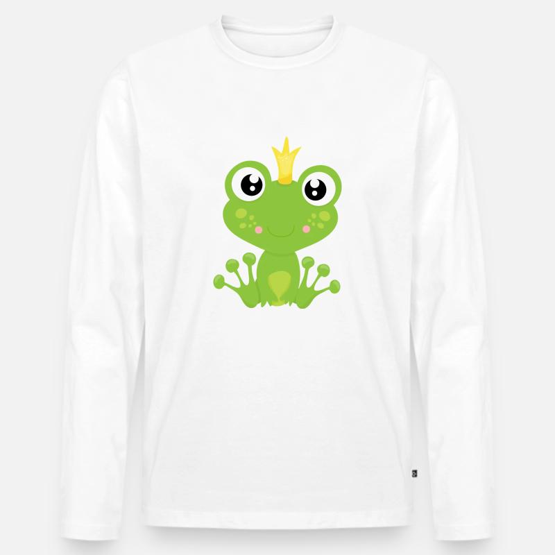 Froschkönig - Männer Premium Bio Langarmshirt - Weiß