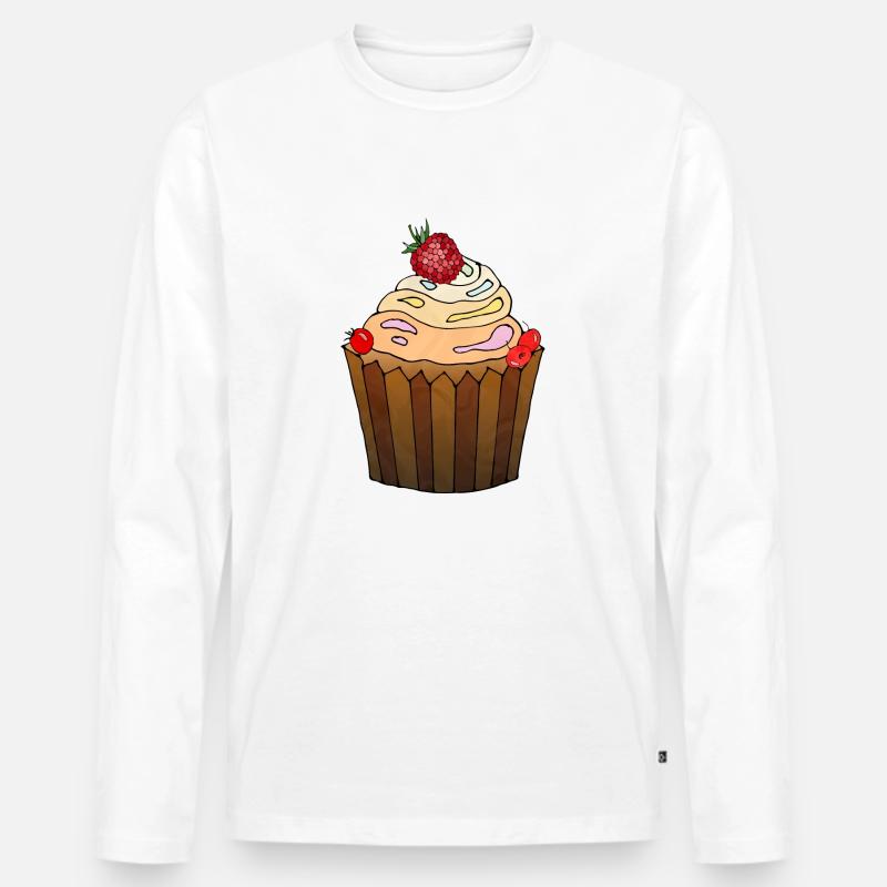 Kuchen - Männer Premium Bio Langarmshirt - Weiß