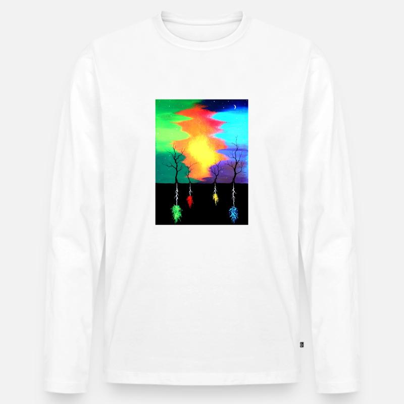 Bäume unter Erde SVENPAINT - Männer Premium Bio Langarmshirt - Weiß