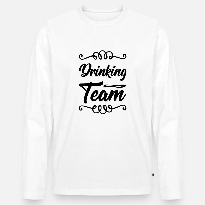 Drinking Team - Männer Premium Bio Langarmshirt - Weiß