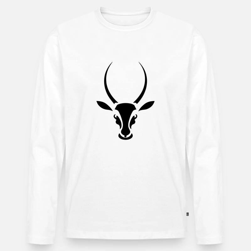 Springbock Antilope Südafrika - Männer Premium Bio Langarmshirt - Weiß