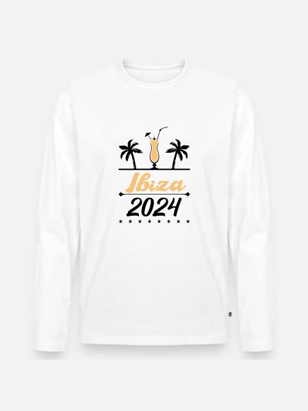 ibiza 2024 - Männer Premium Bio Langarmshirt - Weiß