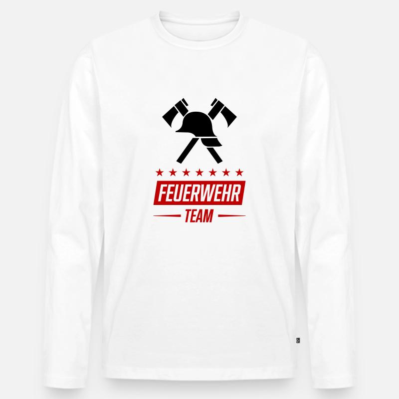 feuerwehr team - Männer Premium Bio Langarmshirt - Weiß