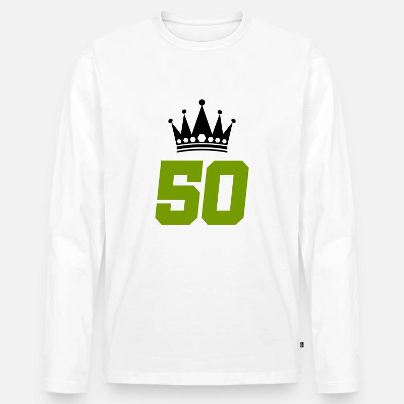 50 krone - Männer Premium Bio Langarmshirt - Weiß