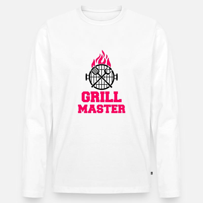 grill master - Männer Premium Bio Langarmshirt - Weiß