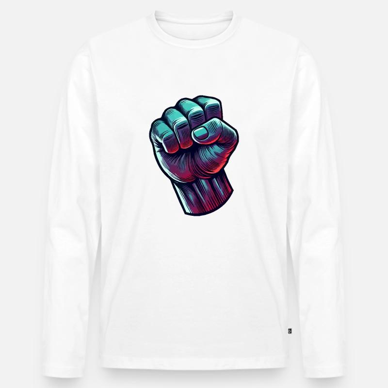 faust comic - Männer Premium Bio Langarmshirt - Weiß