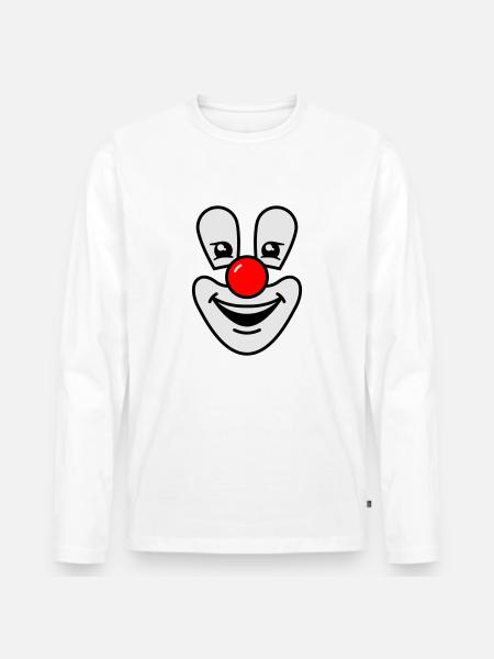 Clown - Männer Premium Bio Langarmshirt - Weiß