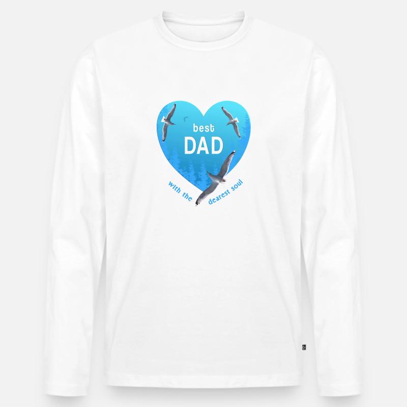 best dad daddy - Männer Premium Bio Langarmshirt - Weiß