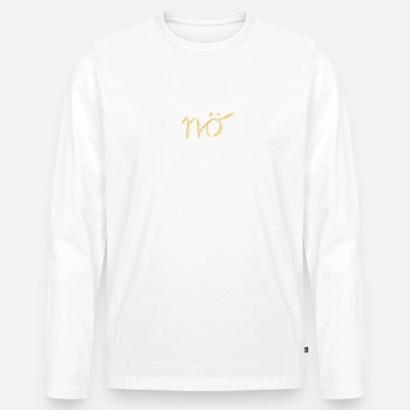 nö - Männer Premium Bio Langarmshirt - Weiß