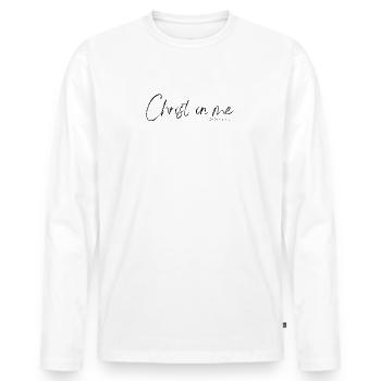christ in me - kol 1,27 (black) - Männer Premium Bio Langarmshirt - Weiß - Vorne - Nico (187cm)