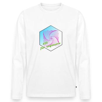 Even engineers chillax - Men's Premium Organic Long Sleeve Shirt - white - Front - Nico (187cm)