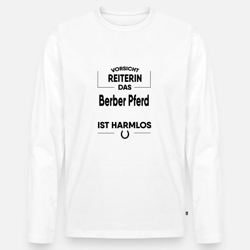 Berber Pferd Geschenk - Männer Premium Bio Langarmshirt - Weiß