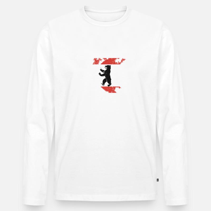 Berliner Bär, Geschenk - Männer Premium Bio Langarmshirt - Weiß