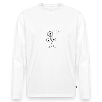 Pusteblume - Männer Premium Bio Langarmshirt - Weiß - Vorne - Nico (187cm)