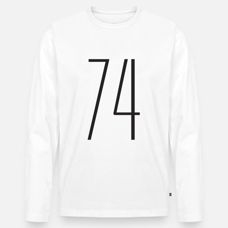74 - Männer Premium Bio Langarmshirt - Weiß