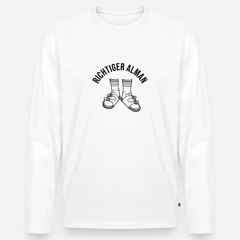 Richtiger Alman - Männer Premium Bio Langarmshirt - Weiß