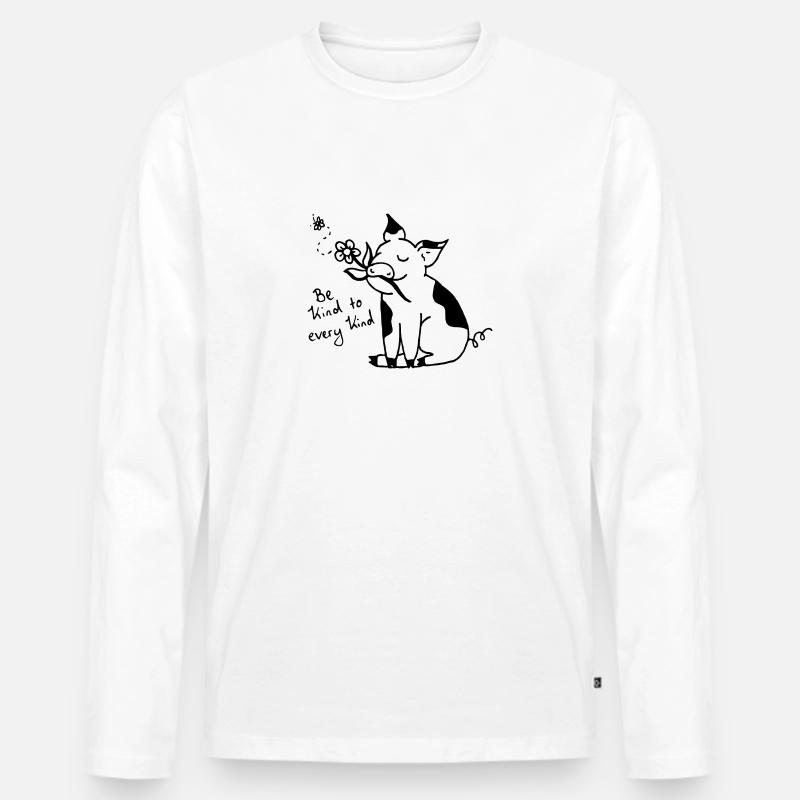 be kind to every kind - Männer Premium Bio Langarmshirt - Weiß