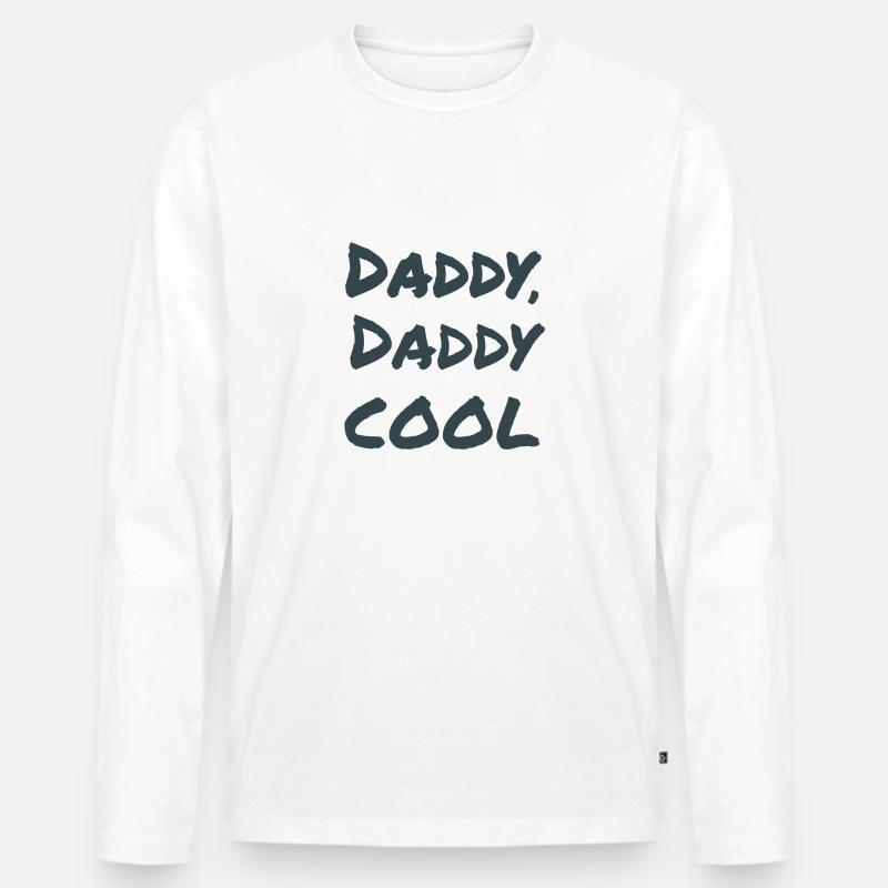 Daddy, Daddy cool! - Männer Premium Bio Langarmshirt - Weiß