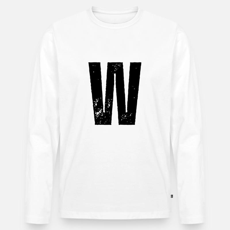 W - Männer Premium Bio Langarmshirt - Weiß