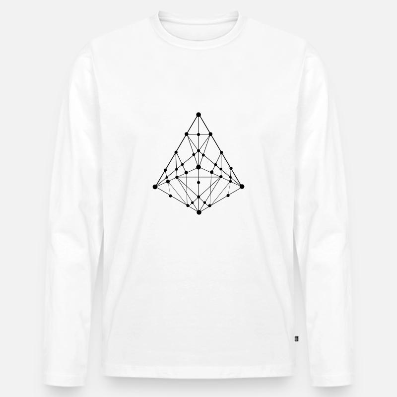 Blockchain, Ether - Männer Premium Bio Langarmshirt - Weiß