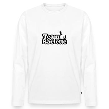 Team Raclette - T-Shirt Raclette Humor - Männer Premium Bio Langarmshirt - Weiß - Vorne - Nico (187cm)