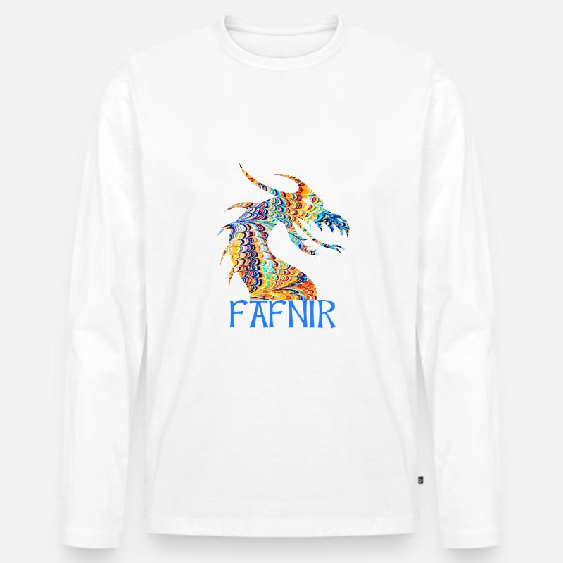 drache fafnir e 120 - Männer Premium Bio Langarmshirt - Weiß