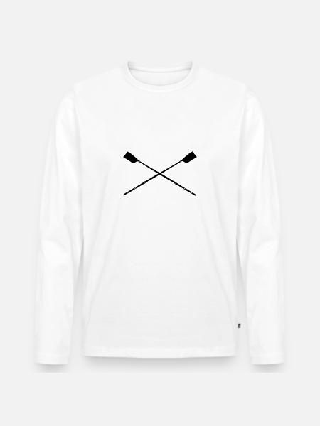Rowing Oars - Rowing Skulls Shirt - Men's Premium Organic Long Sleeve Shirt - white