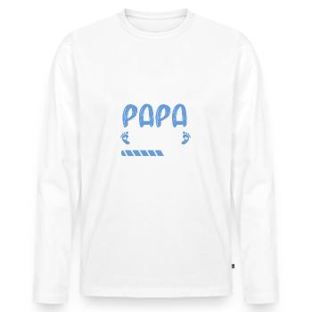 Schwangerschaft 2023 Werdender Papa Geschenk - Männer Premium Bio Langarmshirt - Weiß - Vorne - Nico (187cm)