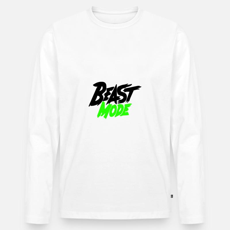 Beast Mode Training - Männer Premium Bio Langarmshirt - Weiß