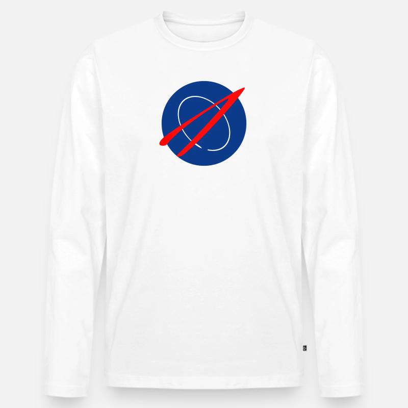 Space Patch - Männer Premium Bio Langarmshirt - Weiß