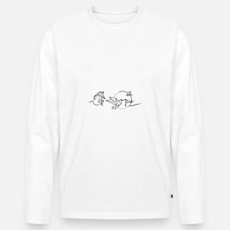 Vogel Möwe Schwalbe - Männer Premium Bio Langarmshirt - Weiß