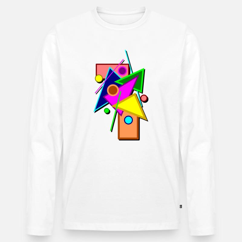 Geometrie - Männer Premium Bio Langarmshirt - Weiß
