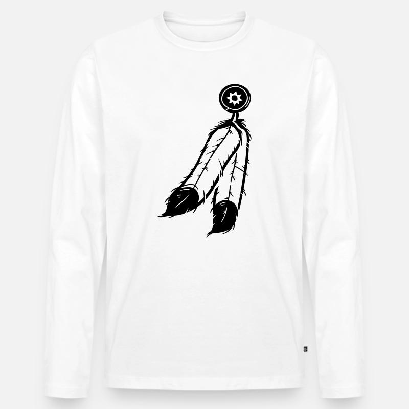 Feder Schmuck - Männer Premium Bio Langarmshirt - Weiß