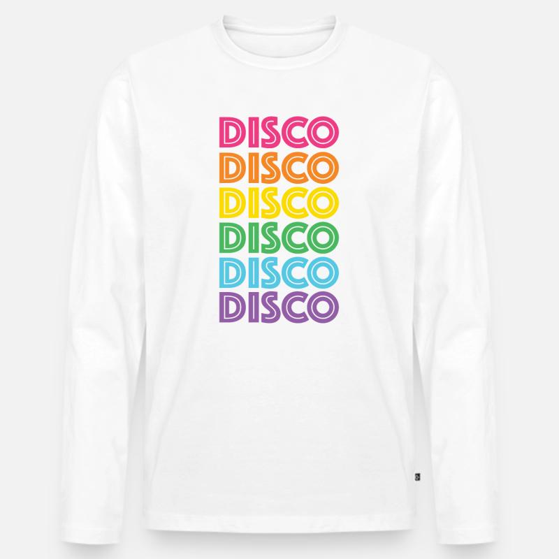 LGBTQ-Retro-Disco - Männer Premium Bio Langarmshirt - Weiß
