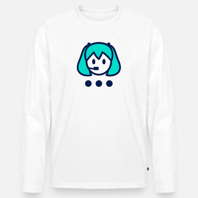 Digital Hatsune Miku Illustration - Männer Premium Bio Langarmshirt - Weiß