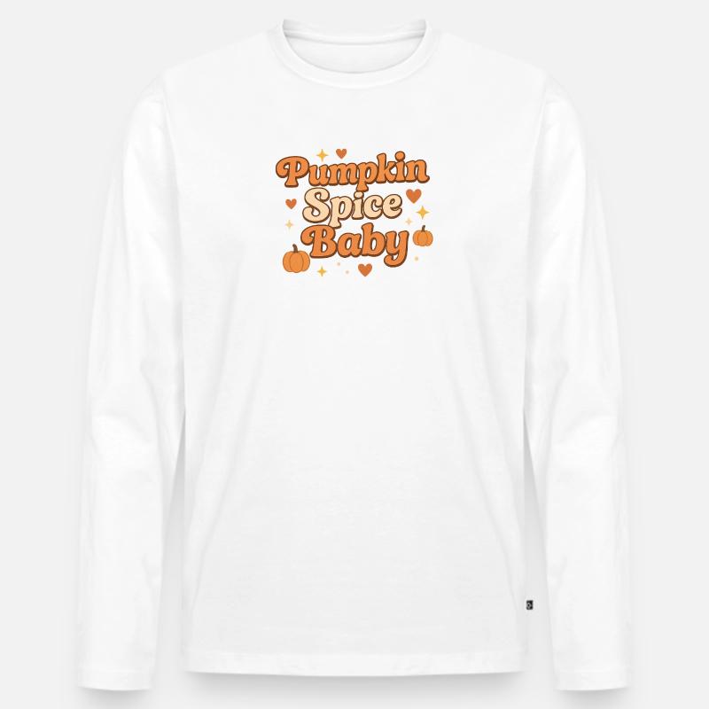 pumpkin spice baby / herbst design - Männer Premium Bio Langarmshirt - Weiß