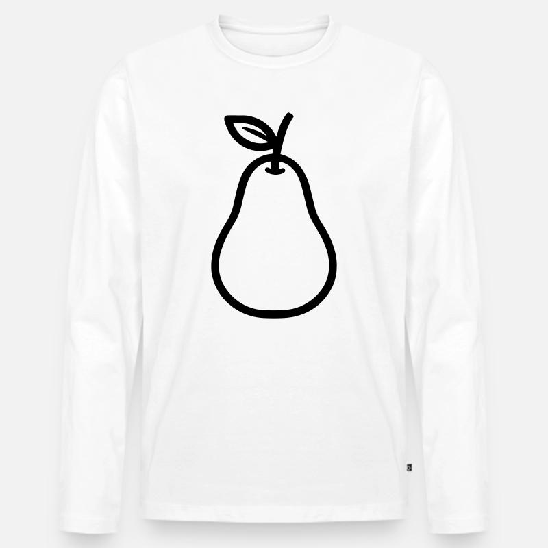 Birne - Männer Premium Bio Langarmshirt - Weiß