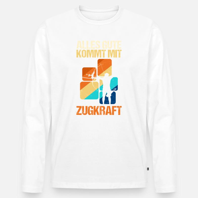 Bogenschütze Bogensport Bogenschießen - Männer Premium Bio Langarmshirt - Weiß