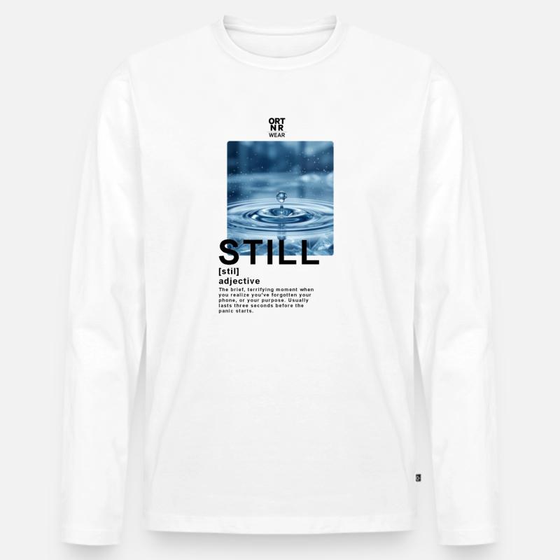 Still Water - Männer Premium Bio Langarmshirt - Weiß