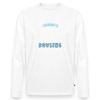 Bowling Bowlingspieler Bowlingfan Bowlingspiel - Männer Premium Bio Langarmshirt - Weiß - Vorne - Nico (187cm)