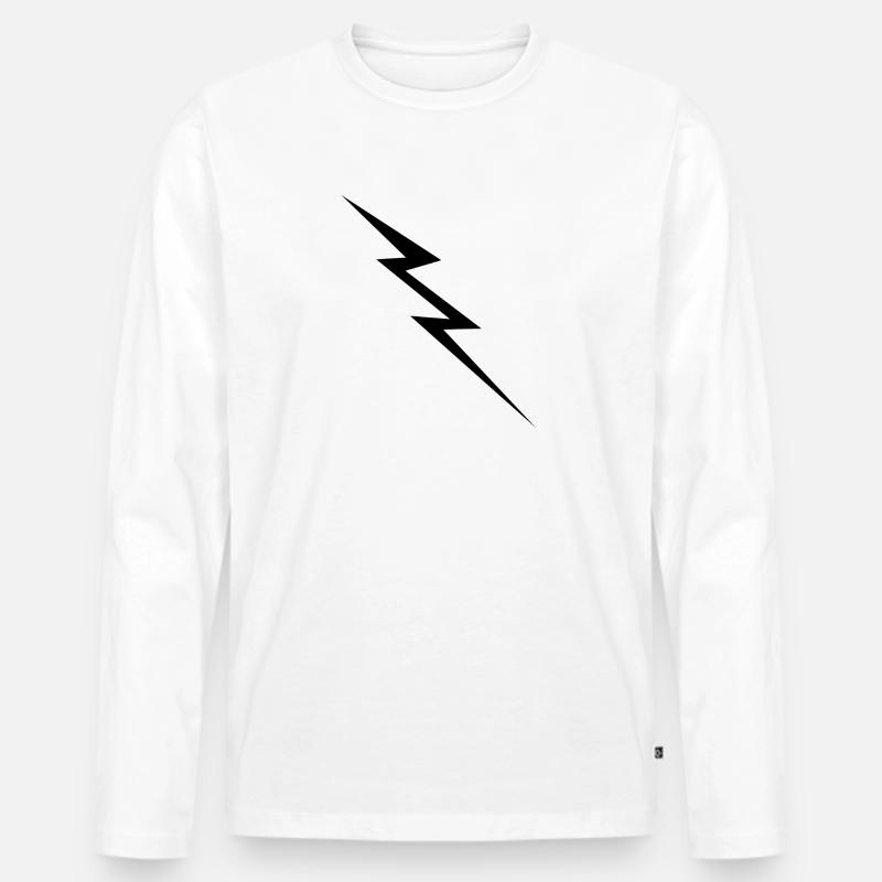 Blitz - Männer Premium Bio Langarmshirt - Weiß