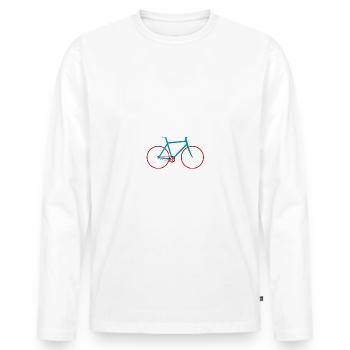 Alter Mann Mit Fahrrad - Männer Premium Bio Langarmshirt - Weiß - Vorne - Nico (187cm)